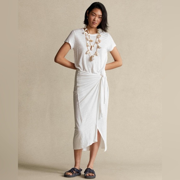 Polo by Ralph Lauren Linen Tee Wrap Dress - Picture 1 of 13